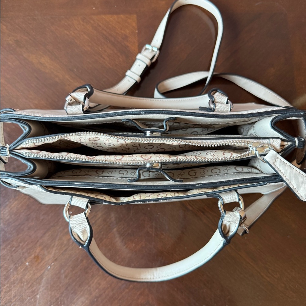 GUESS Elegant Cream Satchel - Picture 8 of 10